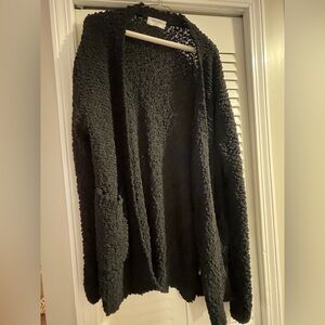 Zenana Outfitters Black Popcorn Cardigan